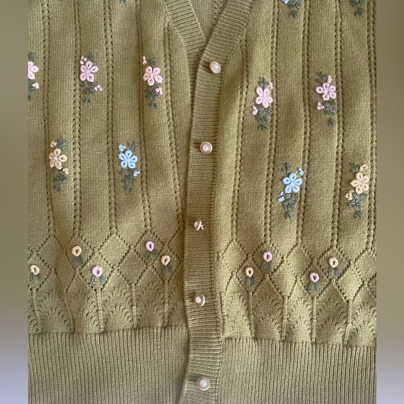 Simple Retro Ally Floral Embroidered Cardigan - Picture 5 of 6